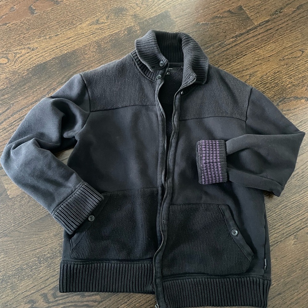 Men's Black zip up Sweater Jacket